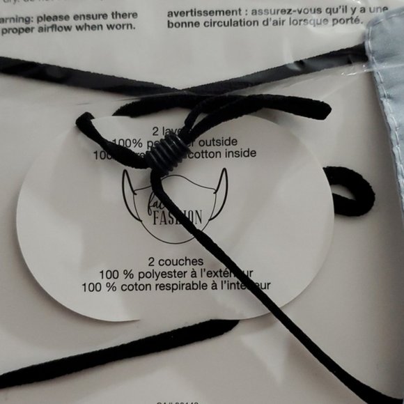 Solid Decorative Face Protector- Adult Dusty Blue wirh adjustable straps - Picture 6 of 6